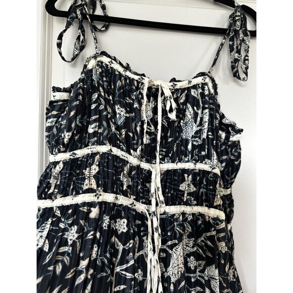 Ulla Johnson Indah Dress in Rainforest Size 12 Whimsigoth Fall Midi Bows - Picture 5 of 14